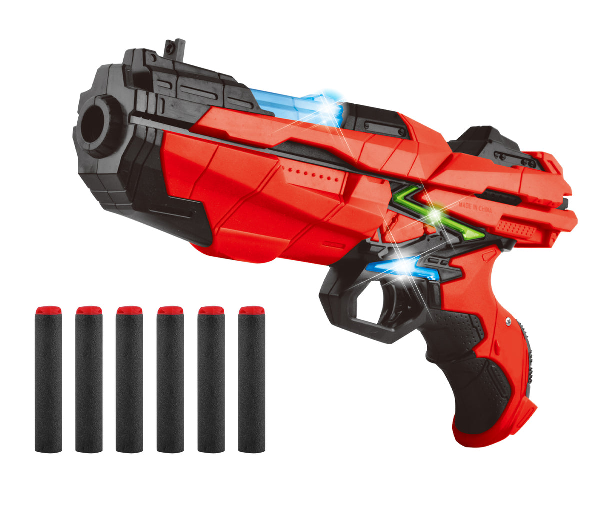 Power Joy Shooterz X-Blaster 4 Battery-Operated Foam Dart Blaster with Lights for Kids