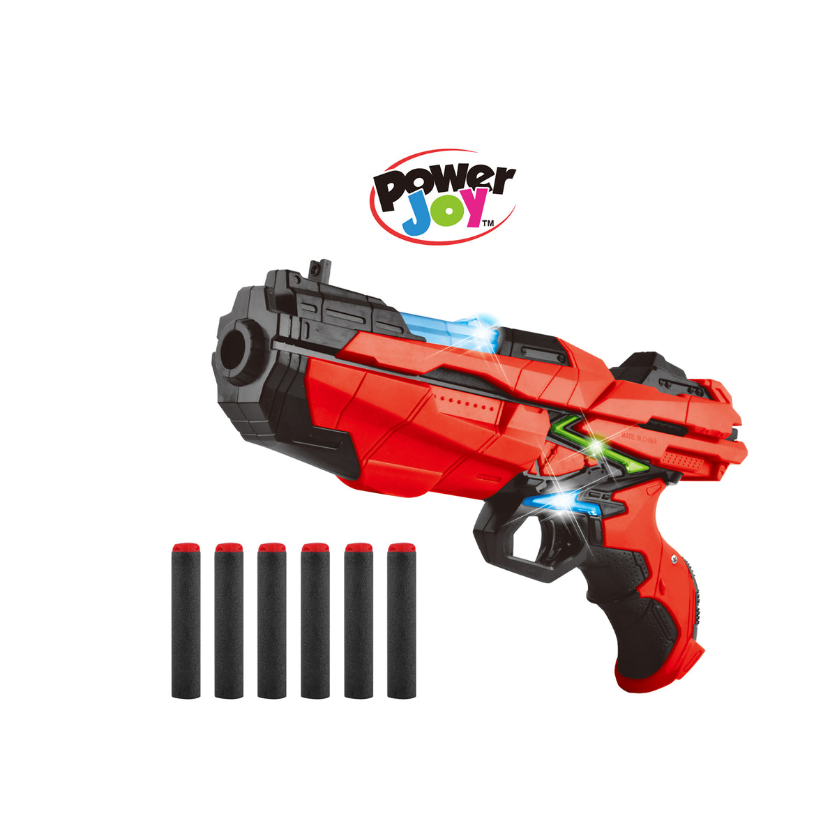 Power Joy Shooterz X-Blaster 4 Battery-Operated Foam Dart Blaster with Lights for Kids
