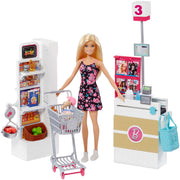 Barbie Doll and Supermarket-themed with Accessories Playset for Kids