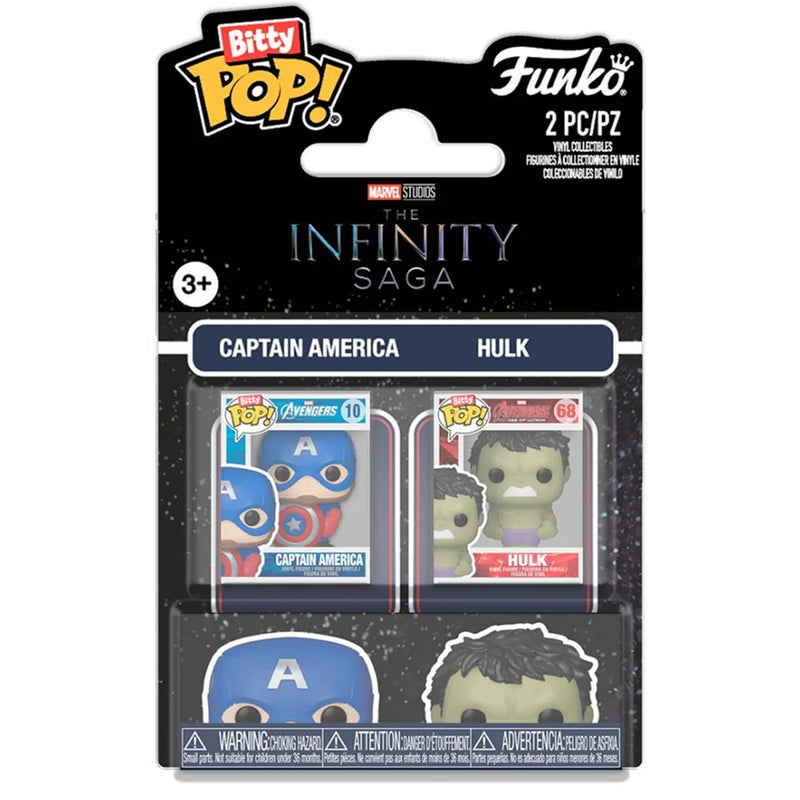 Funko Bitty Pop! Marvel Captain America & Hulk 2-Pack Mini Vinyl Figures