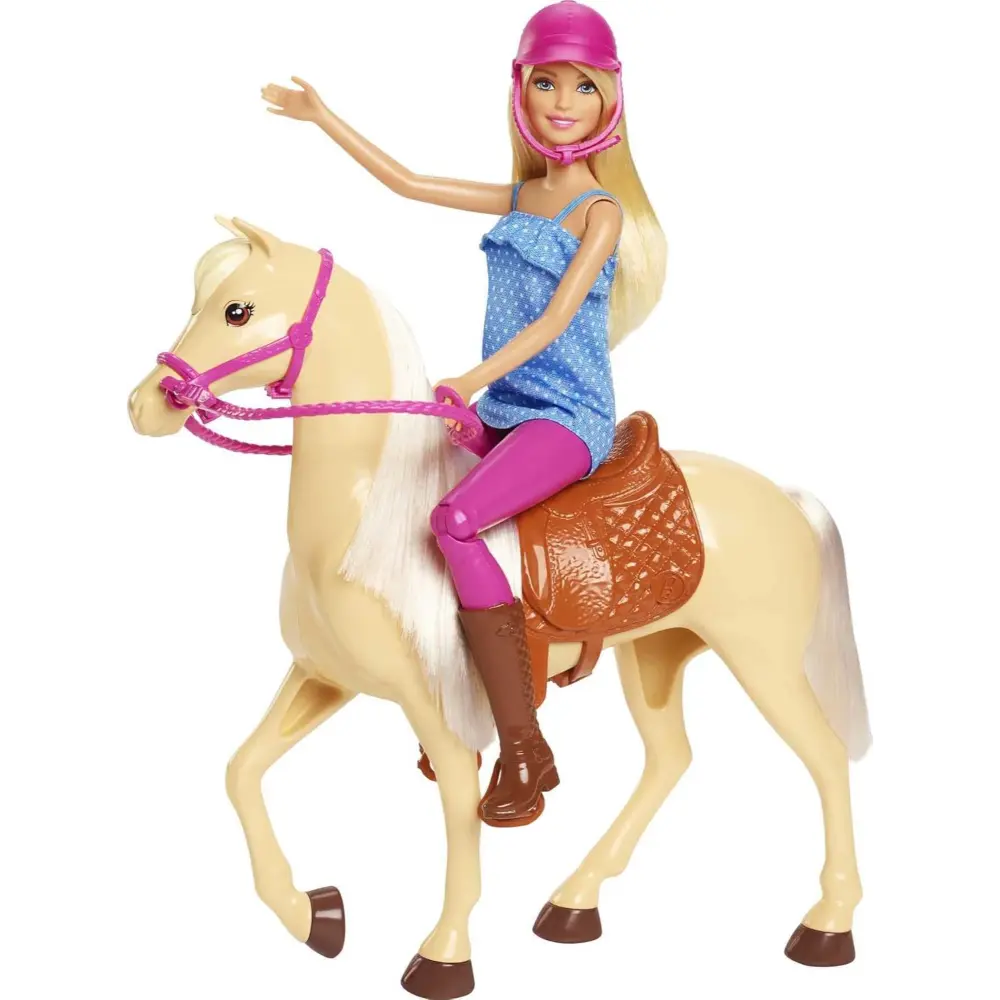 Barbie Doll & Horse Playset, Blonde Hair With Riding Accessories