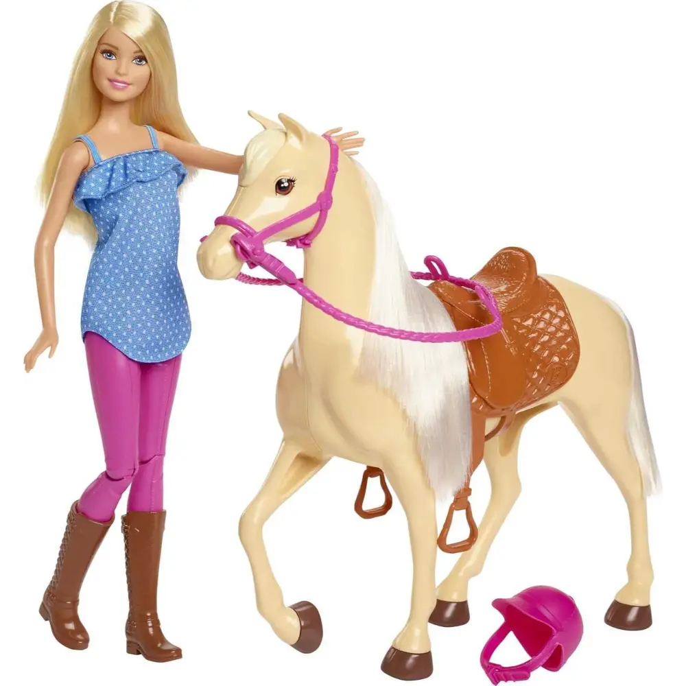 Barbie Doll & Horse Playset, Blonde Hair With Riding Accessories