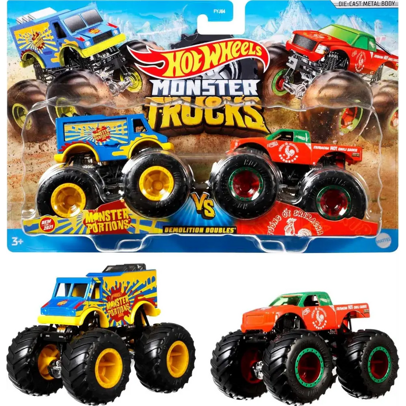 Hot Wheels Monster Trucks 1:64 Scale Demolition Doubles Assortment