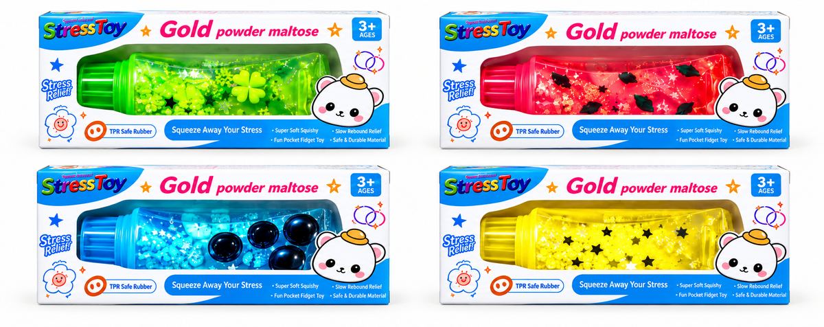 Squishy Toothpaste Stress Relief Sensory Fidget Toy - Assorted Colours, 1 Piece (Random Selection)