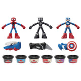Play-Doh Marvel Hero Adventure Set with 3 Bendy Action Figures & 6 Mini Cans