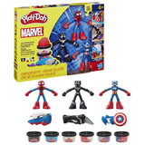 Play-Doh Marvel Hero Adventure Set with 3 Bendy Action Figures & 6 Mini Cans