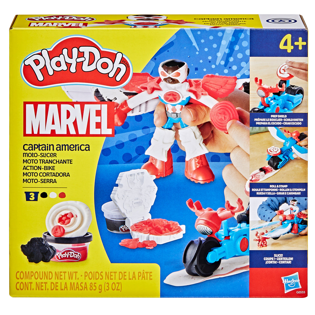 Play-Doh Marvel Captain America Moto-Slicer Playset Super Hero Creative Modeling Toy for Kids