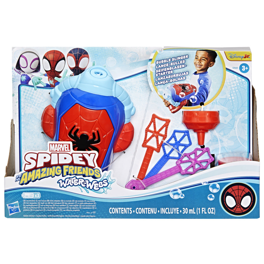 Marvel Spidey and His Amazing Friends Bubble Slinger Blaster for Kids