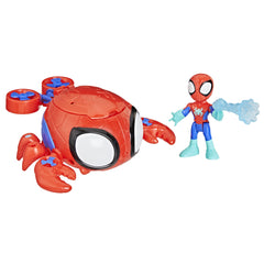 Marvel Spidey & His Amazing Friends Water-Webs Spider Crab Vehicle with Spidey Figure