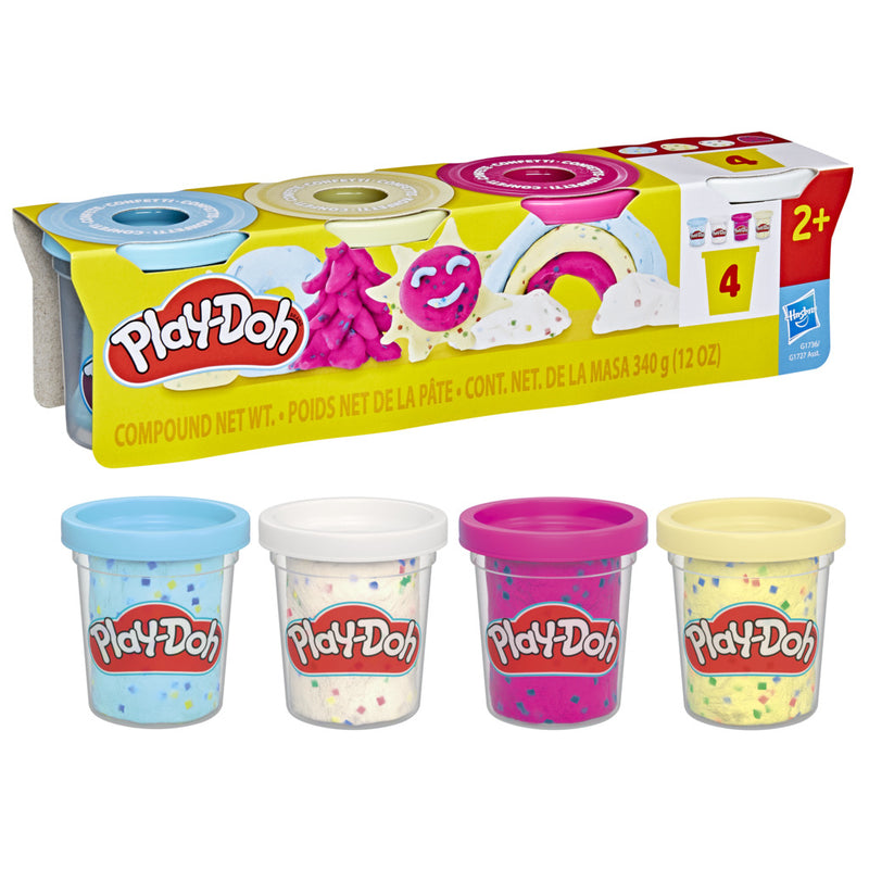Play-Doh Confetti Specialty Modeling Compound 4-Pack Assorted Colors for Kids Creative Play