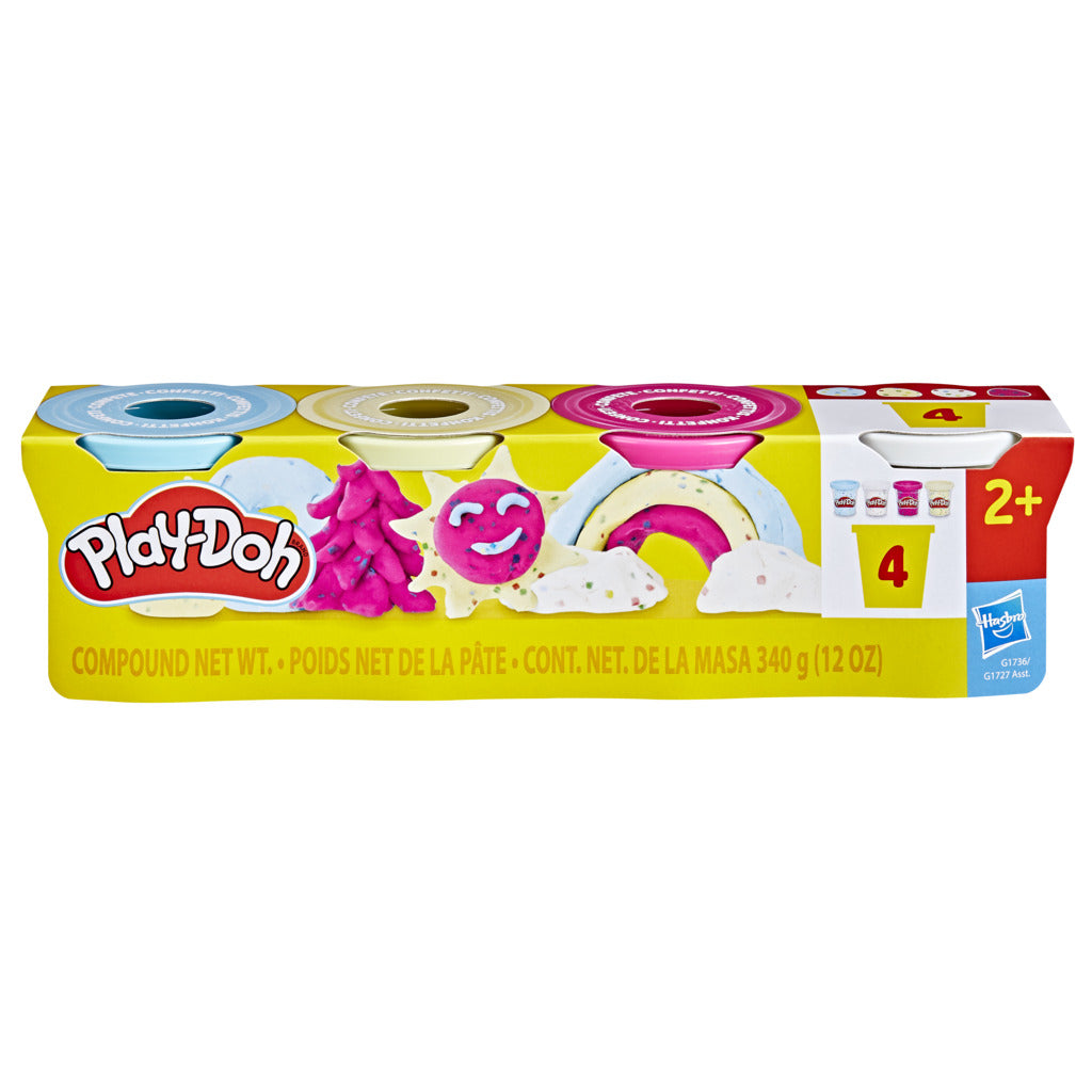 Play-Doh Confetti Specialty Modeling Compound 4-Pack Assorted Colors for Kids Creative Play