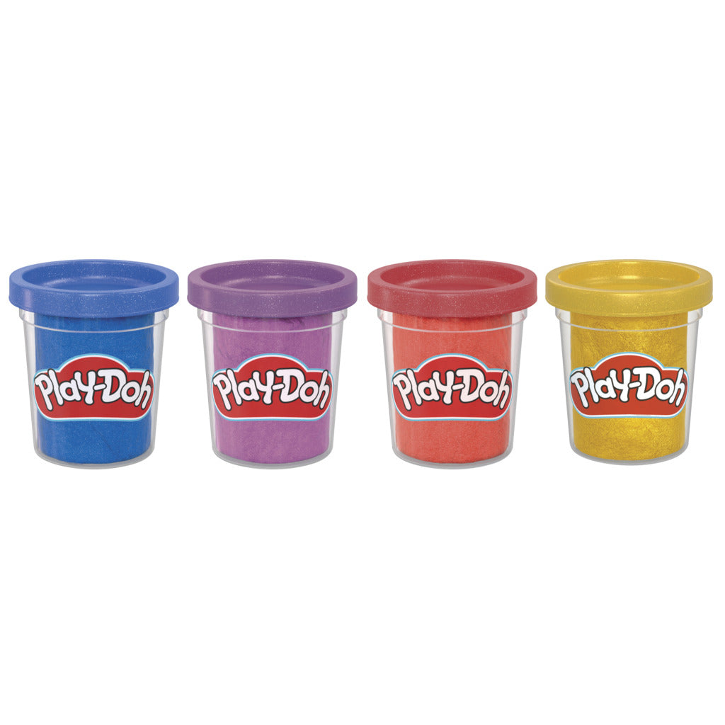 Play-Doh Metallic Shine Specialty Modeling Compound 4-Pack Assorted Shimmer Colors for Kids Creative Play