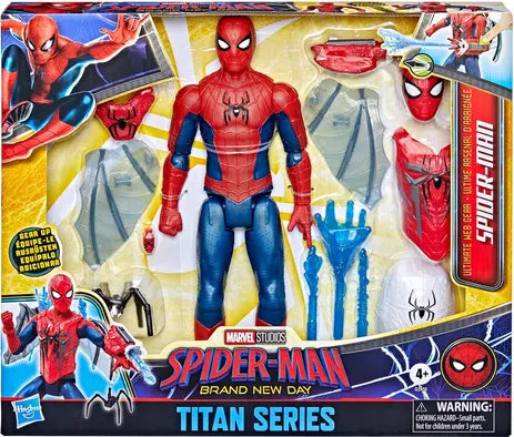 Marvel Titan Series Ultimate Web Gear Spider-Man 11.5-Inch Action Figure with 12 Accessories