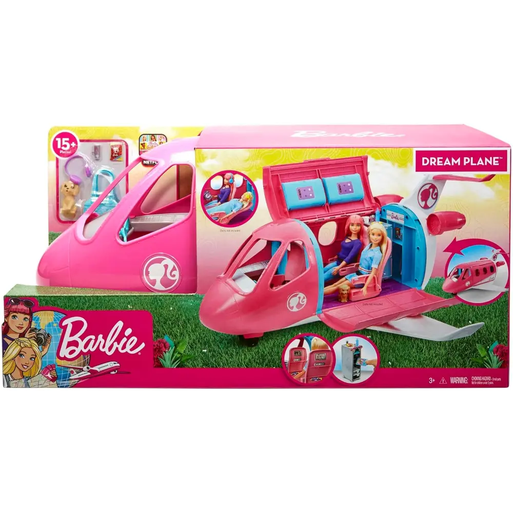 Barbie Dreamplane Transforming Airplane Playset with 15+ Accessories