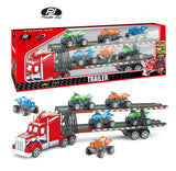 Power Joy Vroom Vroom Friction Trailer Set 6 Pieces Toy Truck for Kids Ages 3+