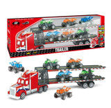 Power Joy Vroom Vroom Friction Trailer Set 6 Pieces Toy Truck for Kids Ages 3+