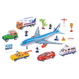 Power Joy Vroom Vroom Airport Playset - Toy Airplane and Vehicle Play Set for Kids Ages 3+, Assorted Designs