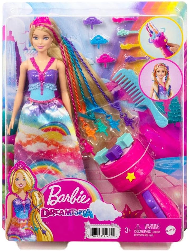 Barbie Dreamtopia Twist & Style Hairstyling Doll with Hair Accessories