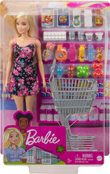 Barbie Doll & Supermarket Playset with Shopping Cart and Accessories