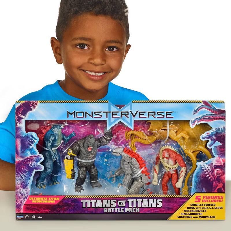 Monsterverse Titans vs Titans Battle 5 Pack Action Figure Set for Kids
