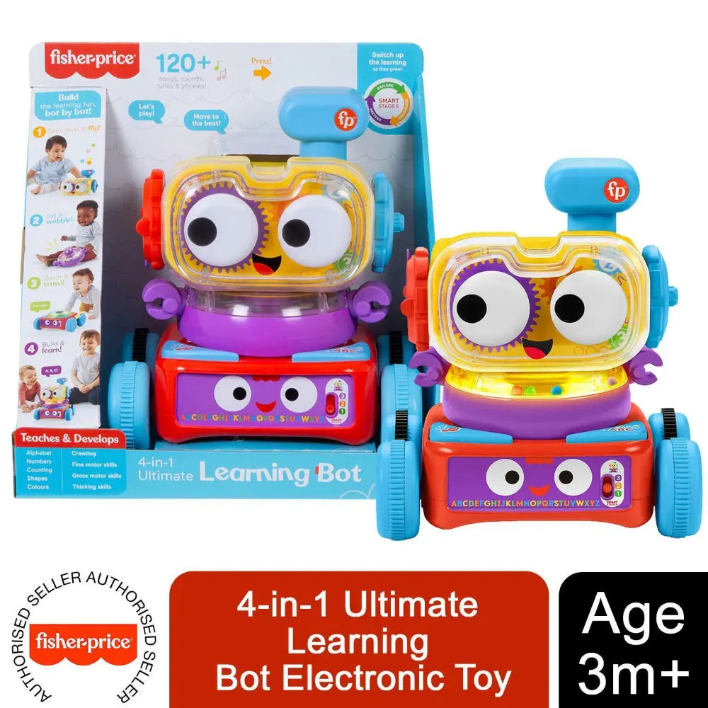Fisher-Price Laugh & Learn 4-in-1 Learning Bot Interactive Toy with Smart Stages