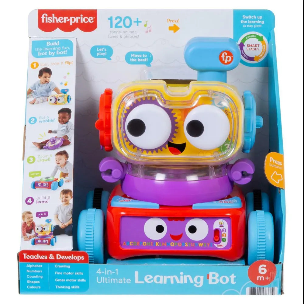 Fisher-Price Laugh & Learn 4-in-1 Learning Bot Interactive Toy with Smart Stages