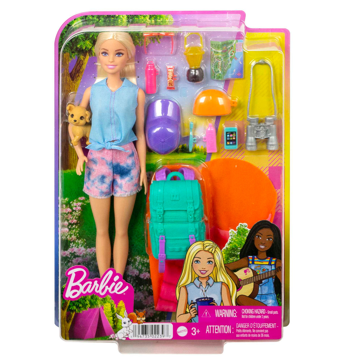 Barbie Malibu Camping Doll with Puppy & Outdoor Accessories