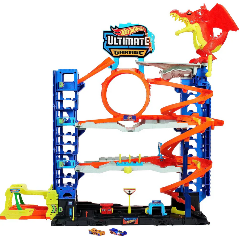 Hot Wheels Ultimate Garage Multi-Level Track Playset with 2 Cars