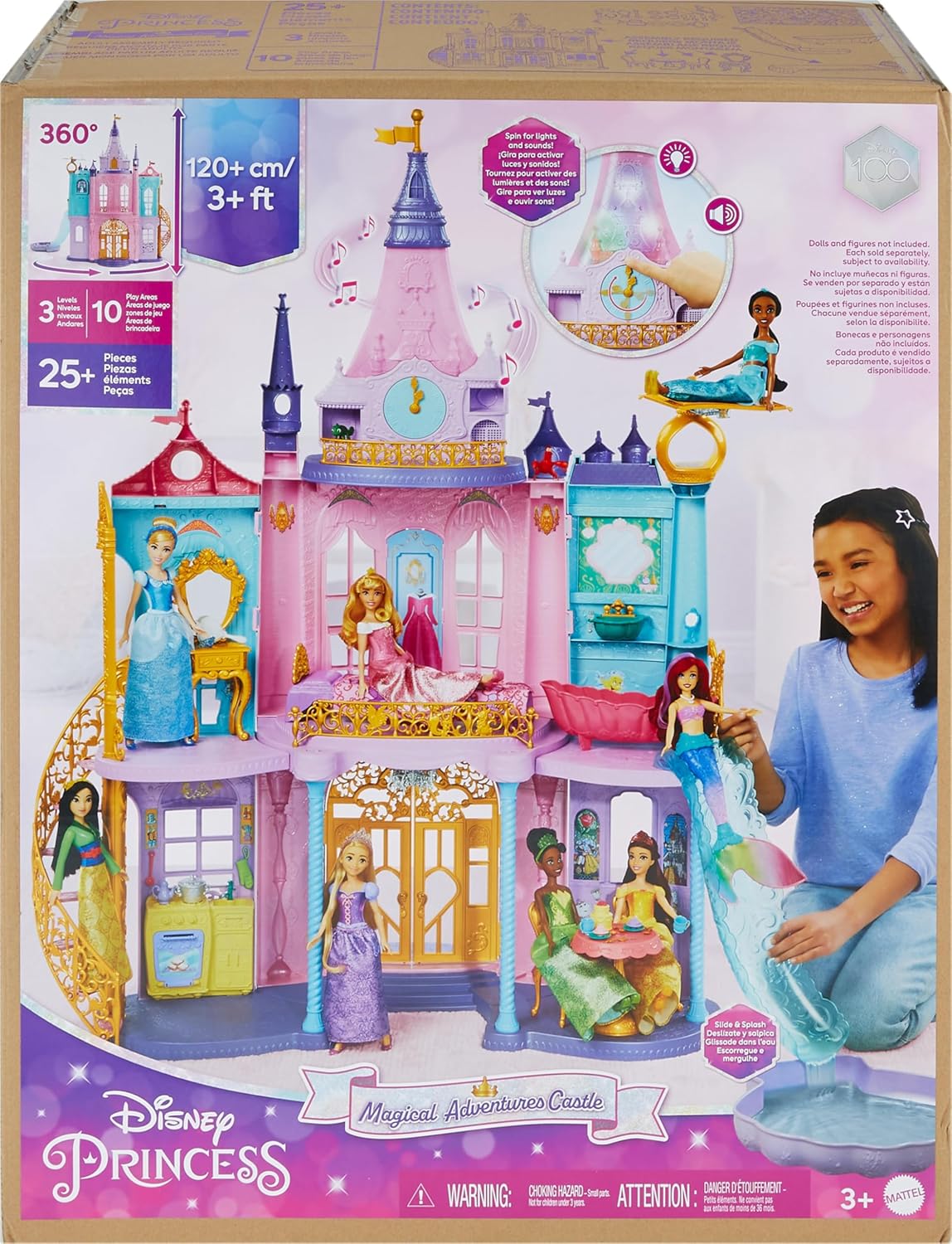 Disney Princess Magical Adventures Castle Dollhouse Playset for Kids