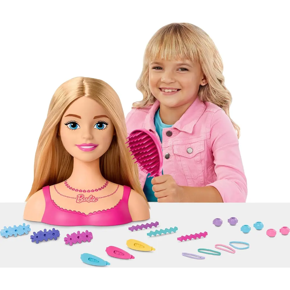 Barbie Deluxe Styling Head With Color Reveal Accessories And Blonde Neon Rainbow Hair