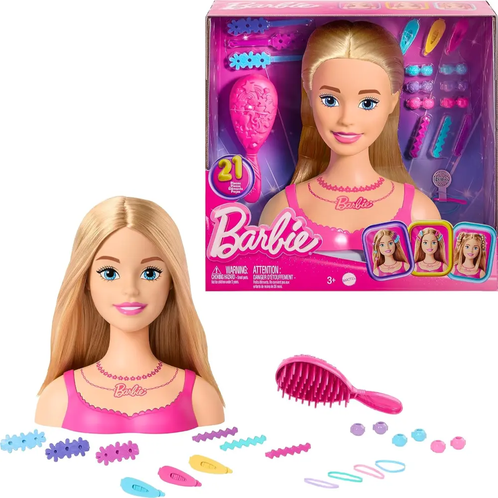 Barbie Deluxe Styling Head With Color Reveal Accessories And Blonde Neon Rainbow Hair