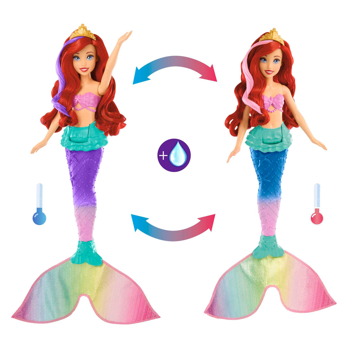 Disney Princess Swim & Splash Ariel Doll - The Little Mermaid Water Play Doll