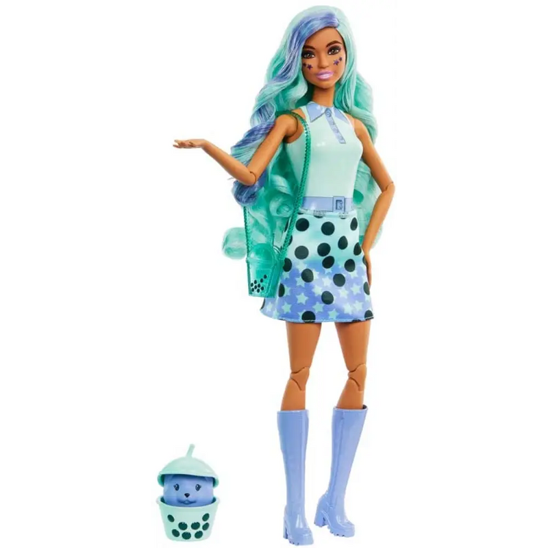 Barbie Pop Reveal Bubble Tea Series Doll & Accessories with Fashion Doll & Pet, 8 Surprises Include Color Change, Cup with Storage