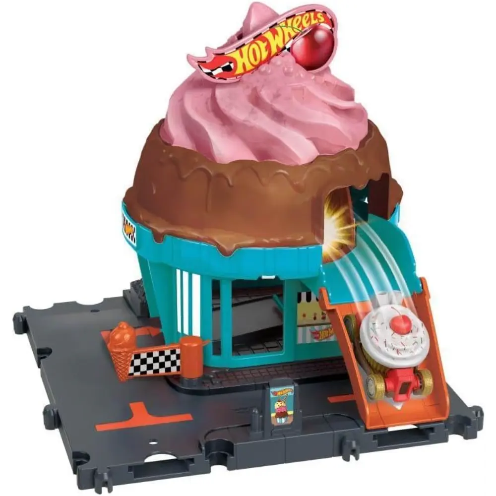 Hot Wheels City Downtown Ice Cream Shop Playset