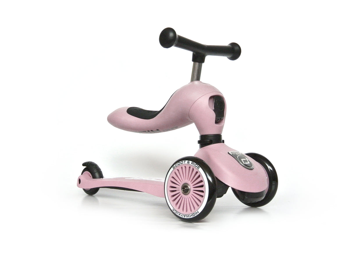 Scoot & Ride 2-in-1 Highwaykick 1 & Helmet XXS-S Rose Bundle