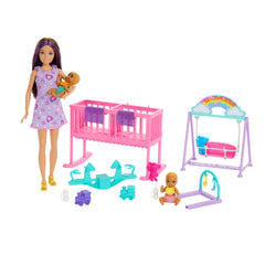 Barbie Skipper Nursery Playset Twin Baby Dolls & Accessories
