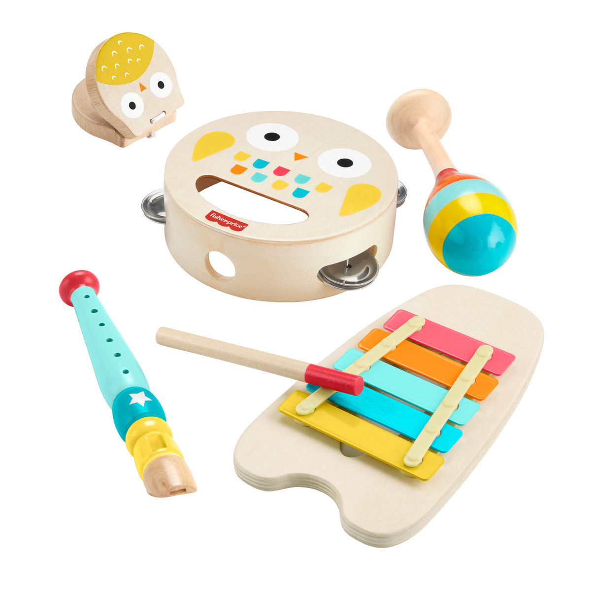 Fisher-Price Wooden Musical Instrument Set for Babies & Toddlers
