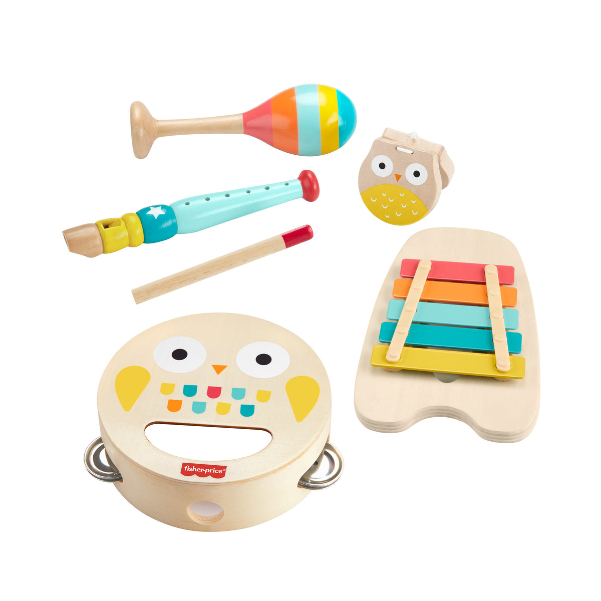 Fisher-Price Wooden Musical Instrument Set for Babies & Toddlers