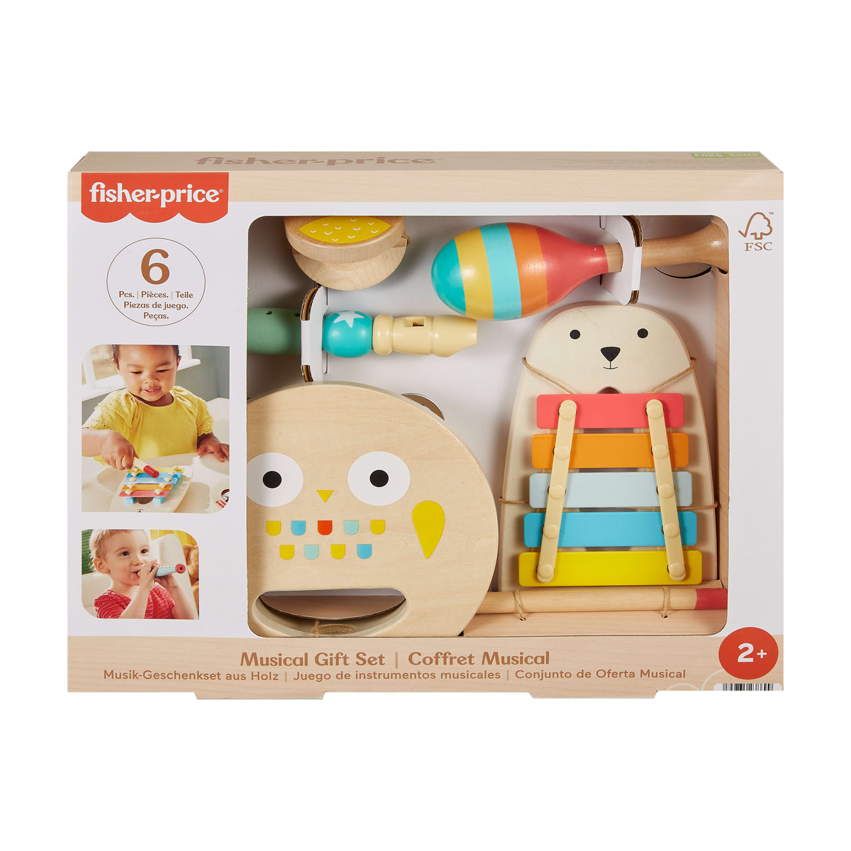 Fisher-Price Wooden Musical Instrument Set for Babies & Toddlers