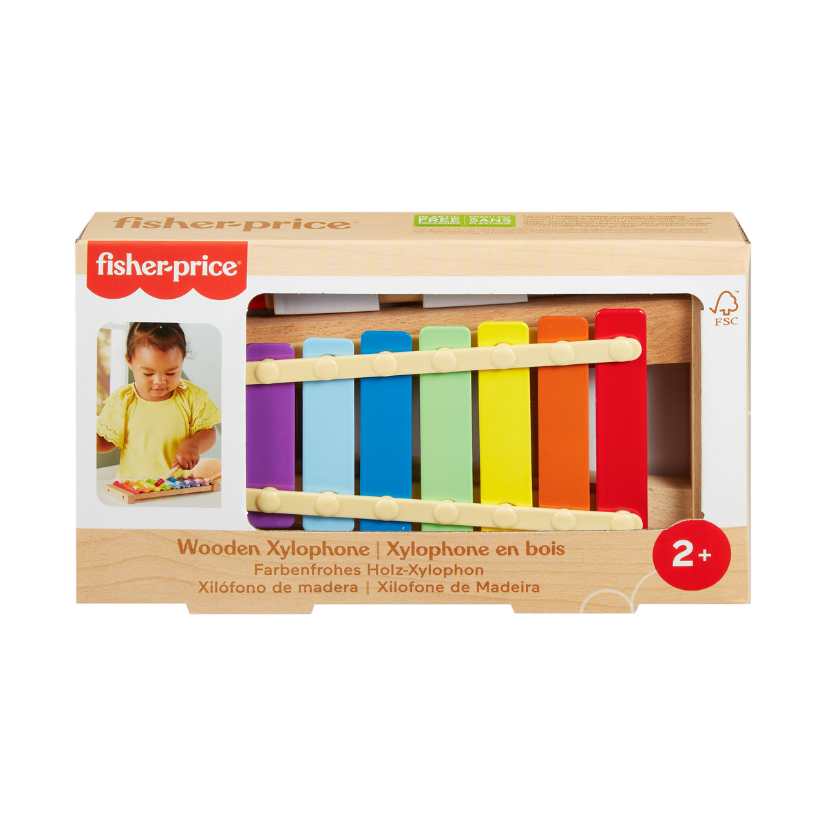 Fisher-Price Classic Wooden Xylophone Music Toy for Toddlers and Kids