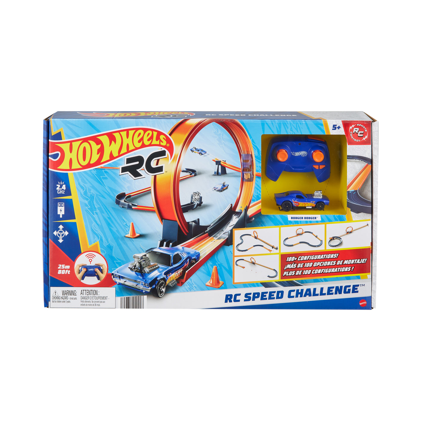 Hot Wheels RC Speed Challenge Track Set with Remote Control Toys for Kids