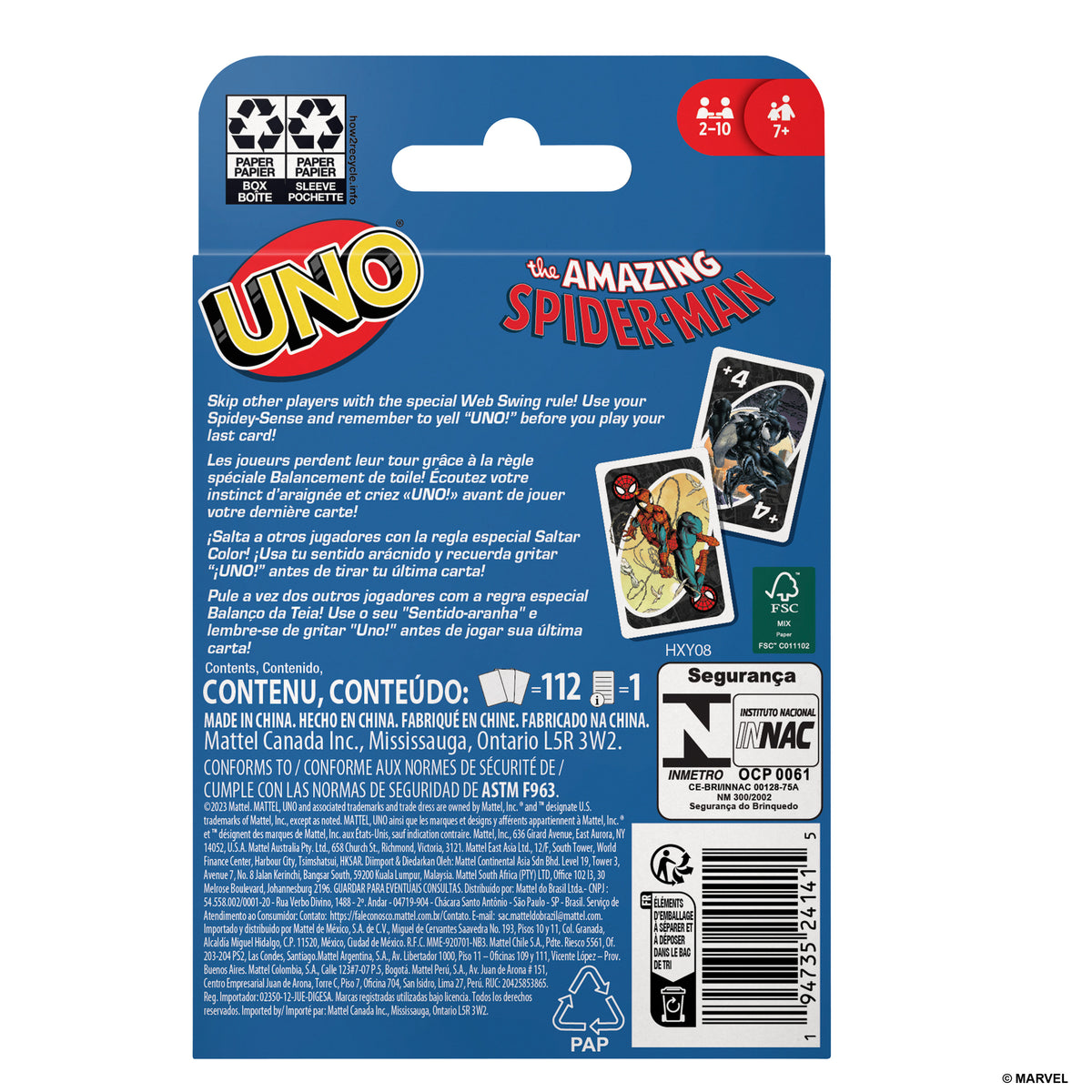 UNO The Amazing Spider-Man Card Game - Marvel Family & Kids Card Game
