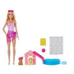 Barbie Puppy Pool Party Playset