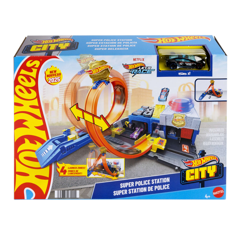 Hot Wheels City Super Police Station Garage Playset for Kids