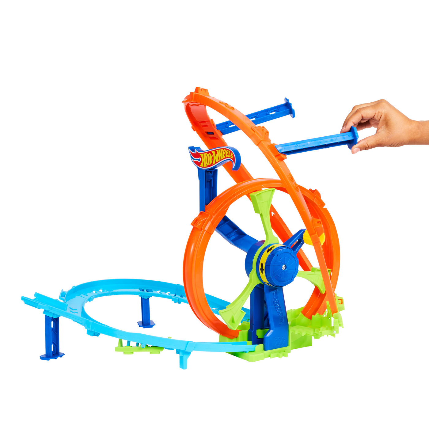 Hot Wheels Rapid Launch & Loop Car Track with 1:64 Scale Playset Vehicle for Kids