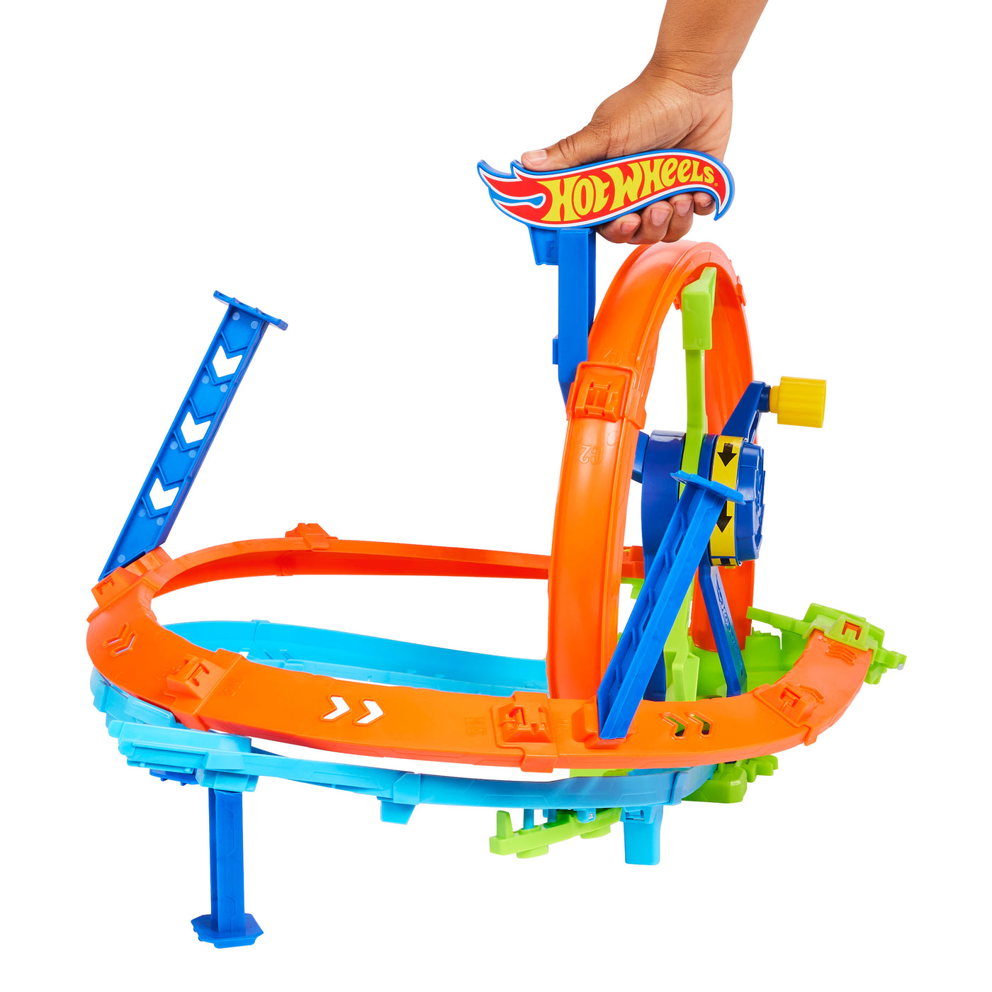 Hot Wheels Rapid Launch & Loop Car Track with 1:64 Scale Playset Vehicle for Kids