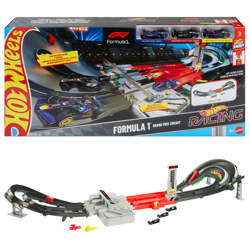 Hot Wheels Formula 1 Grand Prix Circuit Track Set with 3 Die-Cast Cars