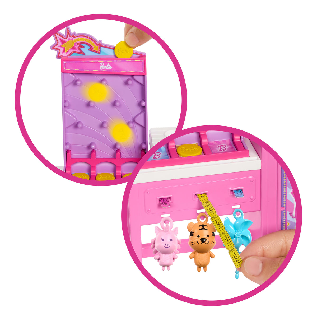 Barbie Mysteries Beach Detectives Malibu Doll & Cotton Candy Game Booth Playset with Accessories