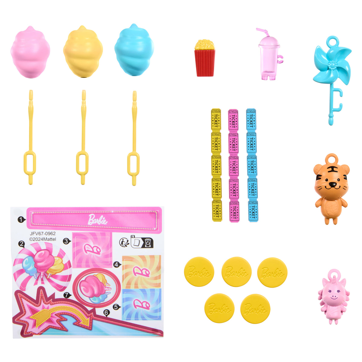 Barbie Mysteries Beach Detectives Malibu Doll & Cotton Candy Game Booth Playset with Accessories