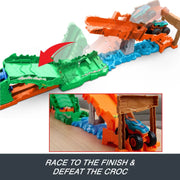 Hot Wheels Monster Trucks Crocodile Crash Challenge Playset with Mega-Wrex